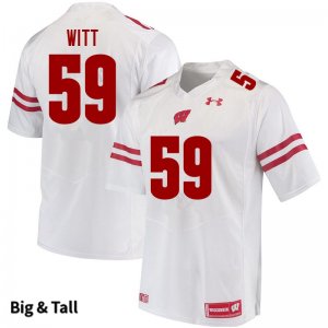 Men's Wisconsin Badgers NCAA #59 Aaron Witt White Authentic Under Armour Big & Tall Stitched College Football Jersey LC31I53QS